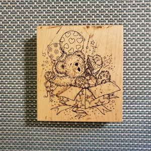 VTG  Party Bear Box Rubber Stamp